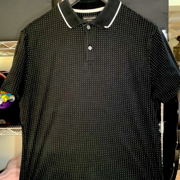 Banana Republic black and white polo 👕 - Picture 1 of 3